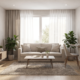 A cozy, well-designed small living room with space-saving furniture