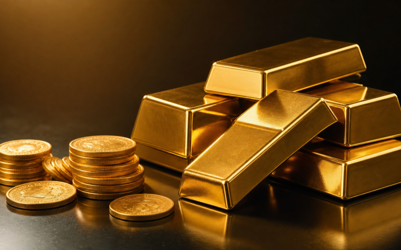 Gold bars and a price chart illustrating why gold price matters