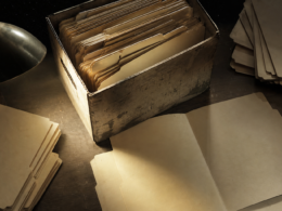 David Morens guilty plea illustrated by a government records box with one file folder lying open and empty