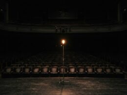 Tribute to Hayden Panettiere shown as a single ghost light burning on an empty theater stage