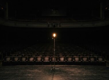 Tribute to Hayden Panettiere shown as a single ghost light burning on an empty theater stage