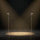 Verzuz Donell Jones vs Joe, two vintage microphones facing each other on a dark stage